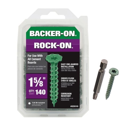 Backer-On Backer-On Rock-On No. 9 X 1-5/8 in. L Star Flat Head Serrated Cement Board Screws 23510